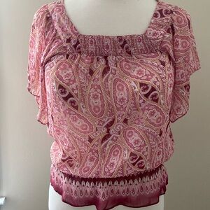 Mudd Boho Paisley Blouson Top